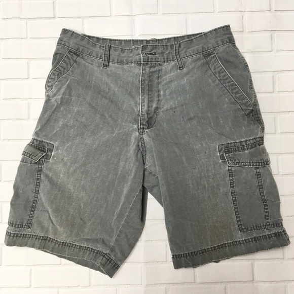 Eddie Bauer Other - Eddie Bauer gray distressed cargo shorts | Size 32